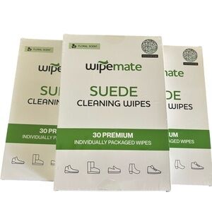 Lot of 3 Wipemate Suede Shoe Wipes X 90 Packets Boots Jackets Handbags Floral